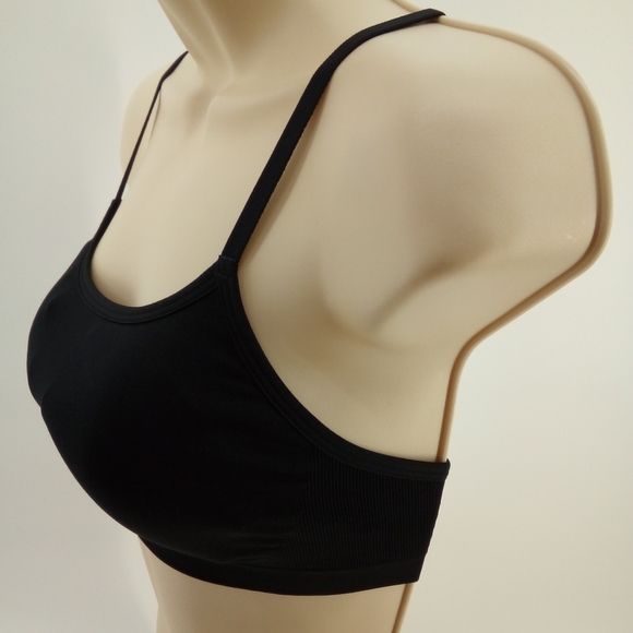 Gymshark Black Sports Bra XS Logo on Back Athleasure Athletic Gym Work Out - Picture 9 of 9